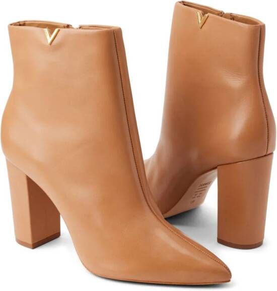 Schutz 90mm almond-toe leather boots Brown