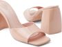 Schutz 90mm square-toe patent leather sandals Pink - Thumbnail 4