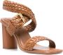 Schutz 95mm braided leather sandals Brown - Thumbnail 2