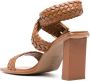 Schutz 95mm braided leather sandals Brown - Thumbnail 3