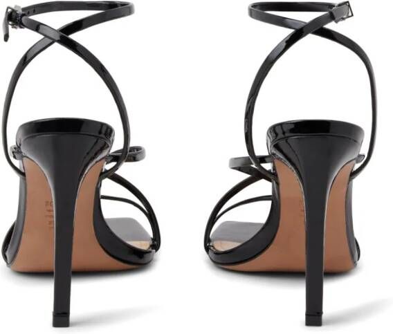 Schutz Bari 105mm patent leather sandals Black