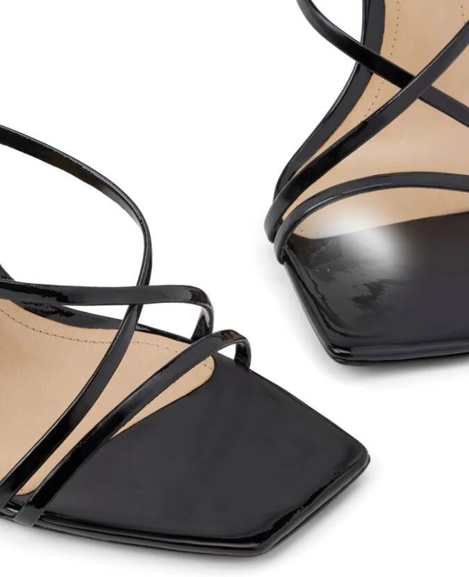 Schutz Bari 105mm patent leather sandals Black