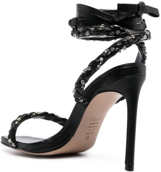 Schutz braided-detail leather sandals Black