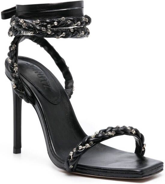 Schutz braided-detail leather sandals Black