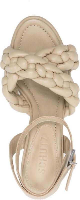 Schutz braided leather block heel sandals Neutrals