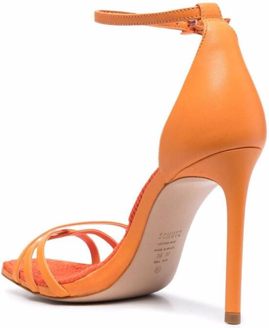 Schutz crossover-strap leather sandals Orange
