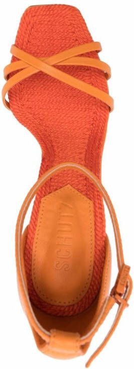 Schutz crossover-strap leather sandals Orange