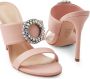 Schutz crystal-embellished 100mm leather mules Pink - Thumbnail 4