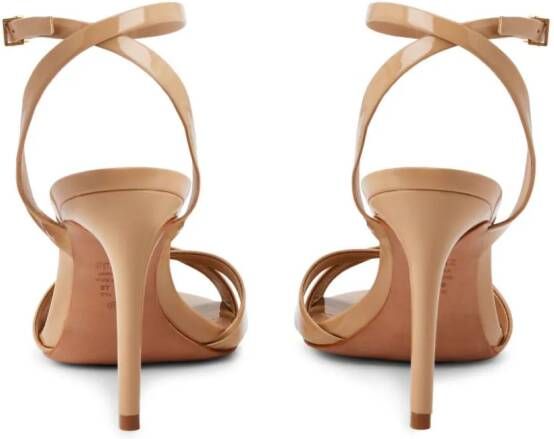 Schutz Hilda 100mm patent leather sandals Neutrals