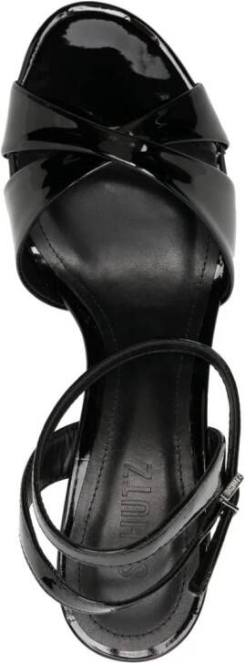 Schutz Hilda 80mm patent leather sandals Black