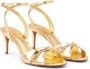 Schutz Hilda 80mm patent leather sandals Gold - Thumbnail 2