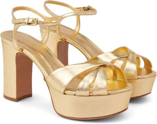 Schutz Keefa 105mm platform leather sandals Gold