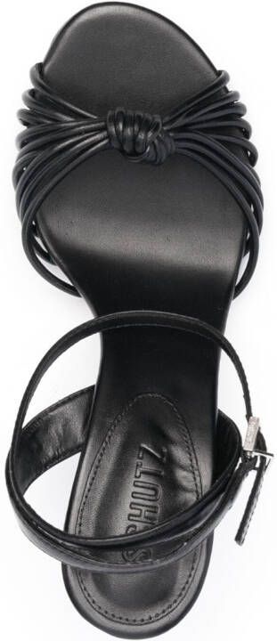 Schutz knot-detail 95mm leather sandals Black