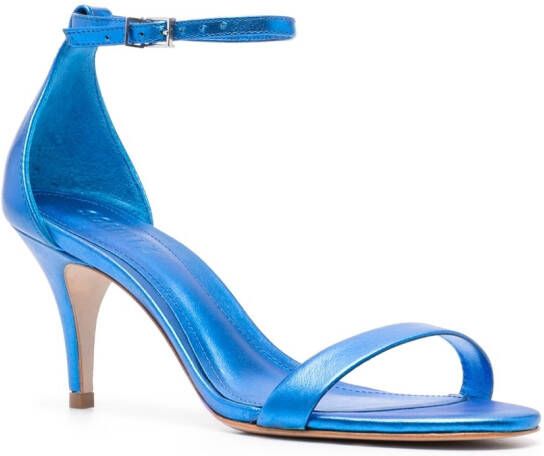 Schutz metallic-finish 85mm leather sandals Blue