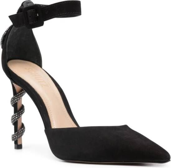 Schutz studded-snake 100mm suede pumps Black