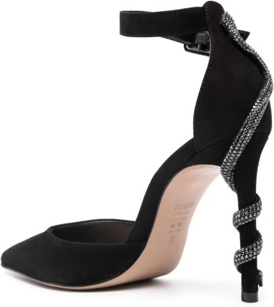 Schutz studded-snake 100mm suede pumps Black