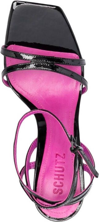 Schutz patent-finish 110mm leather sandals Black