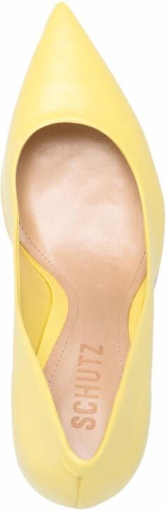 Schutz pointed leather pumps Yellow