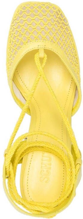 Schutz rope-detail leather pumps Yellow