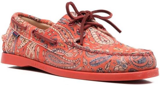 Sebago all-over paisley-print loafers Red