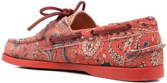 Sebago all-over paisley-print loafers Red