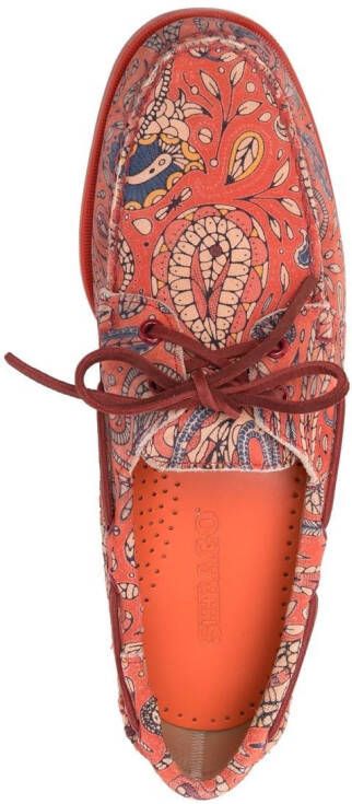 Sebago all-over paisley-print loafers Red