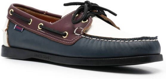 Sebago colour-block leather boat shoes Blue