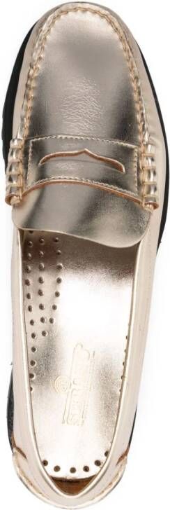 Sebago Dan 20mm metallic leather loafers Gold