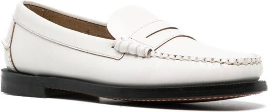 Sebago Dan penny-slot flat leather loafers White