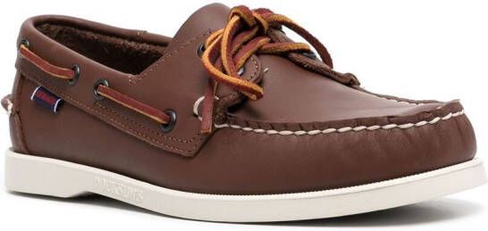 Sebago lace-up leather loafers Brown