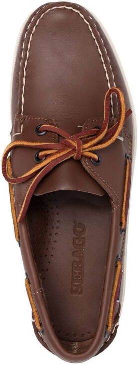 Sebago lace-up leather loafers Brown