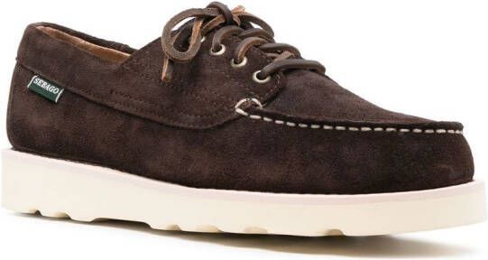 Sebago lace-up suede boat shoes Brown