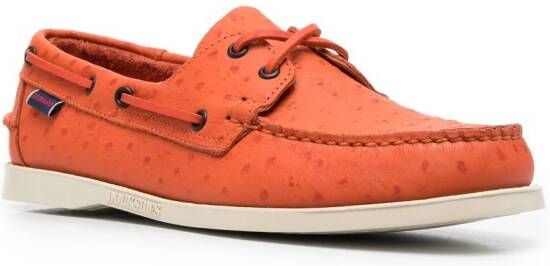Sebago logo-embossed boat shoes Orange
