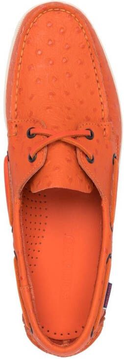 Sebago logo-embossed boat shoes Orange
