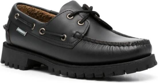 Sebago logo-tag leather loafers Black