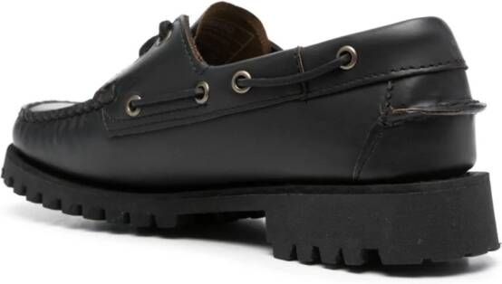 Sebago logo-tag leather loafers Black