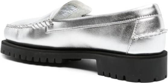 Sebago metallic-finish loafers Silver