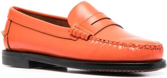 Sebago penny strap leather loafers Orange