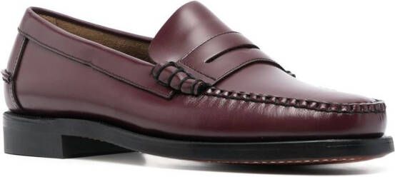 Sebago polished leather penny loafers Red
