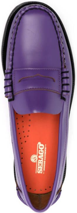 Sebago round-toe leather loafers Purple
