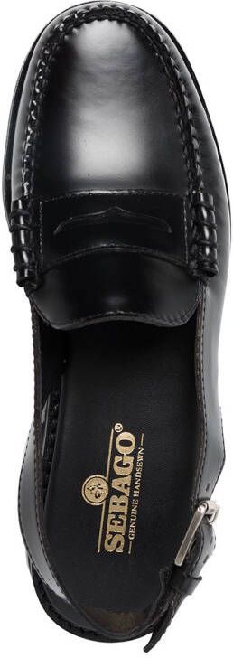 Sebago sling-back leather buckle-fastening loafers Black
