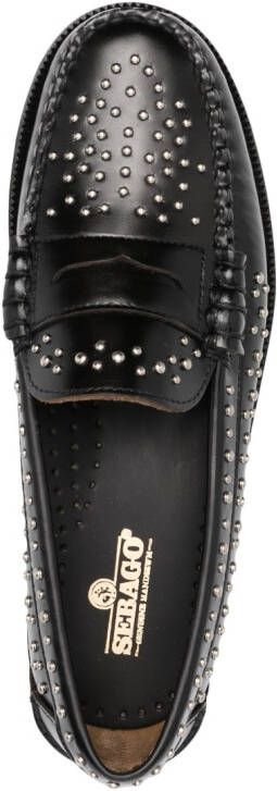 Sebago stud-embellished leather loafers Black
