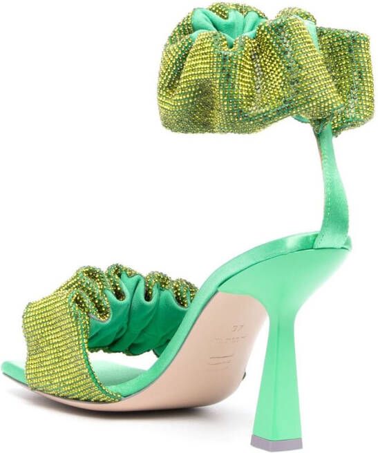 Sebastian Milano Cher 95mm crystal-embellished sandals Green