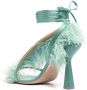 Sebastian Milano Marie A. 110mm feather-trim sandals Green - Thumbnail 3