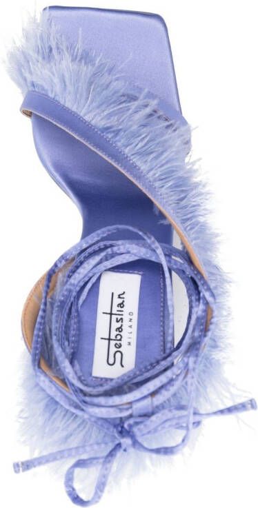 Sebastian Milano Marie A. 110mm feather-trim sandals Purple