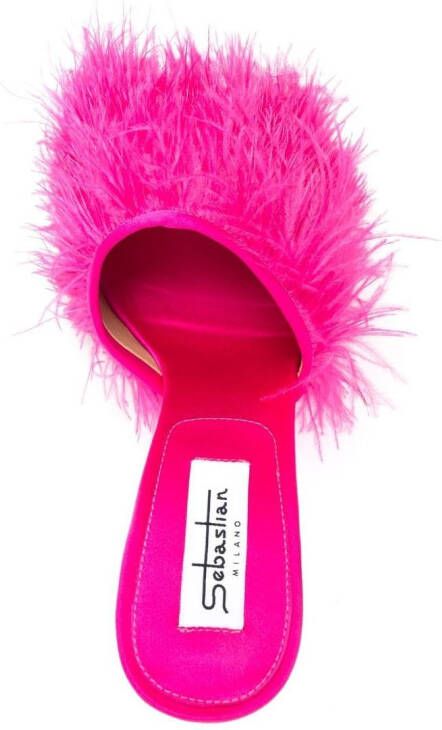 Sebastian Milano Sebastian 110mm feather-trim sandals Pink