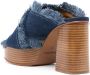 See by Chloé 100mm frayed-detailing denim mules Blue - Thumbnail 3