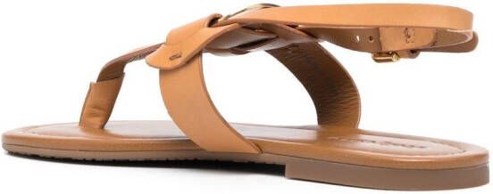 See by Chloé 13mm open-toe leather sandals Brown