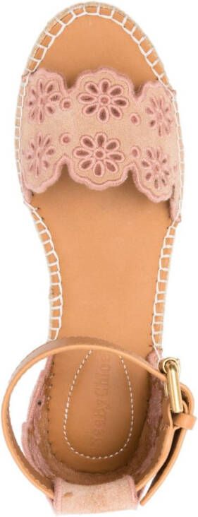 See by Chloé 75mm floral-embroidered espadrilles Neutrals