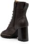 See by Chloé 80mm lace-up leather boots Brown - Thumbnail 3